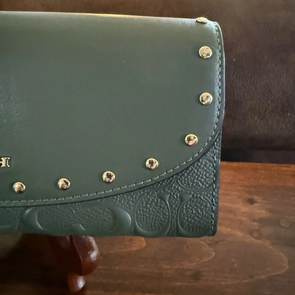 Coach Leather Rivet Slim Envelope Wallet - Picture 12 of 13